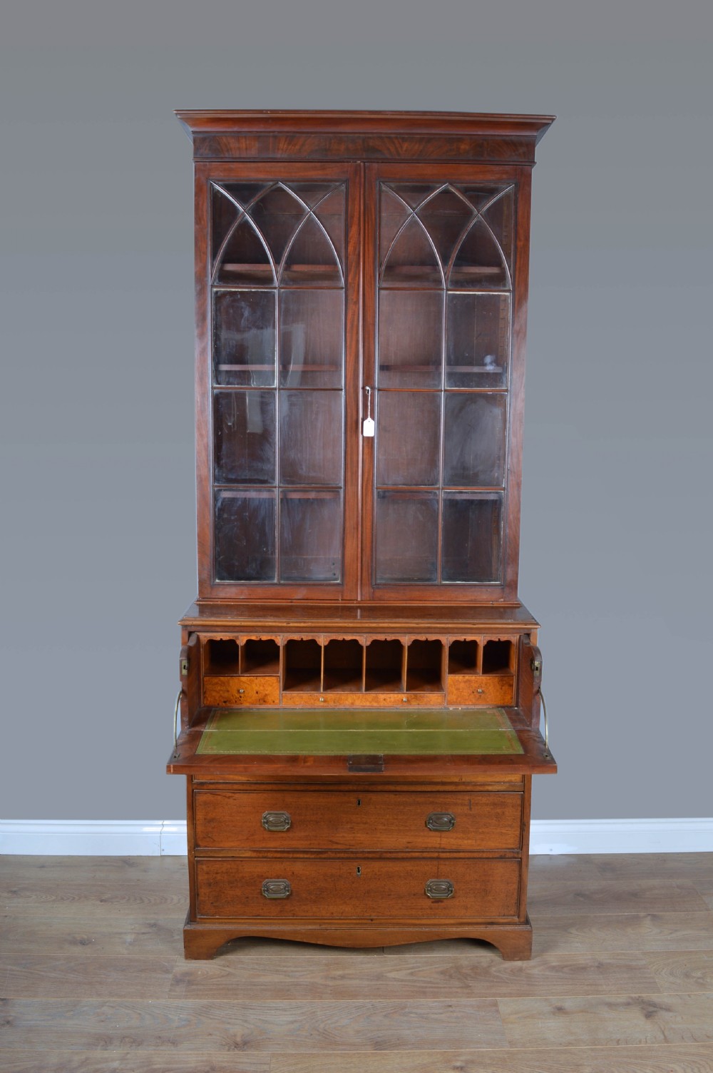 Antique Georgian mahogany secretaire bookcase  View II