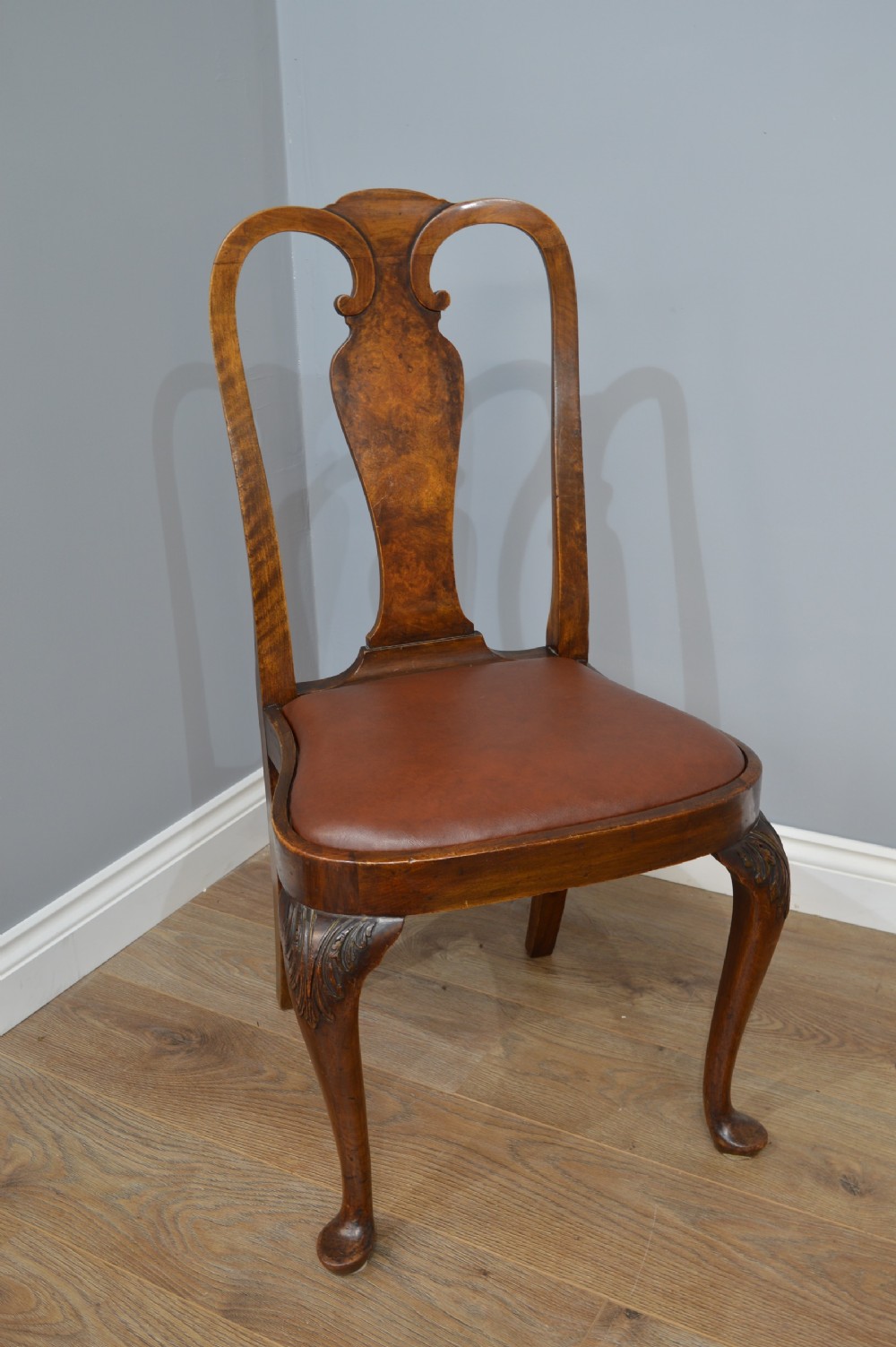 Antique walnut two leaf wind out dining table and 6 chairs by Merryweather of Holloway London  View VI