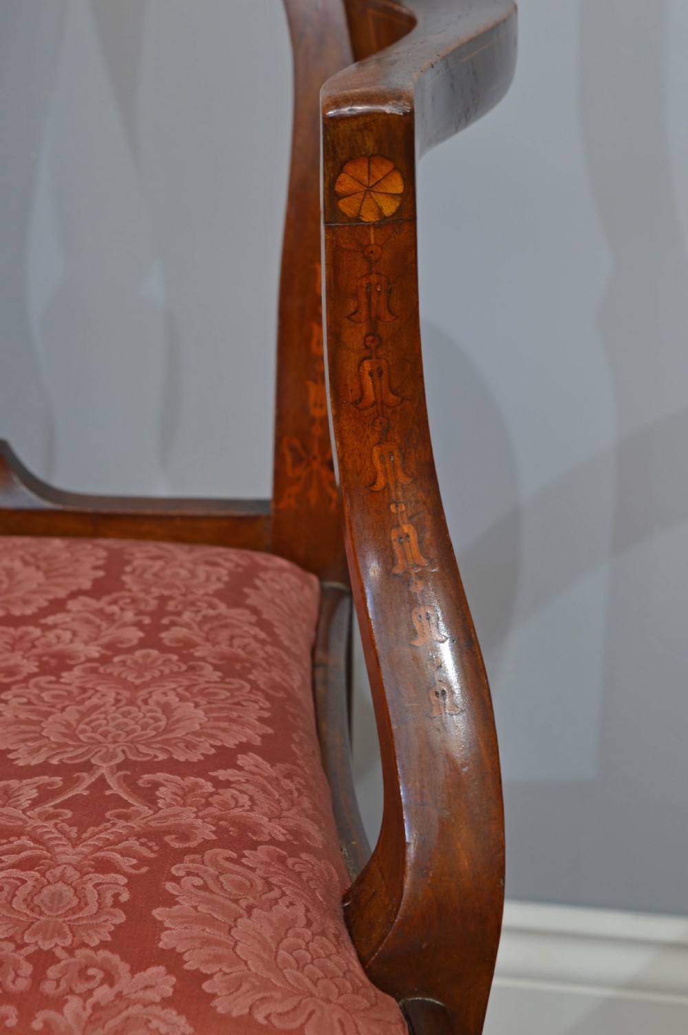 pair of Dutch inlaid open arm chairs  View IV