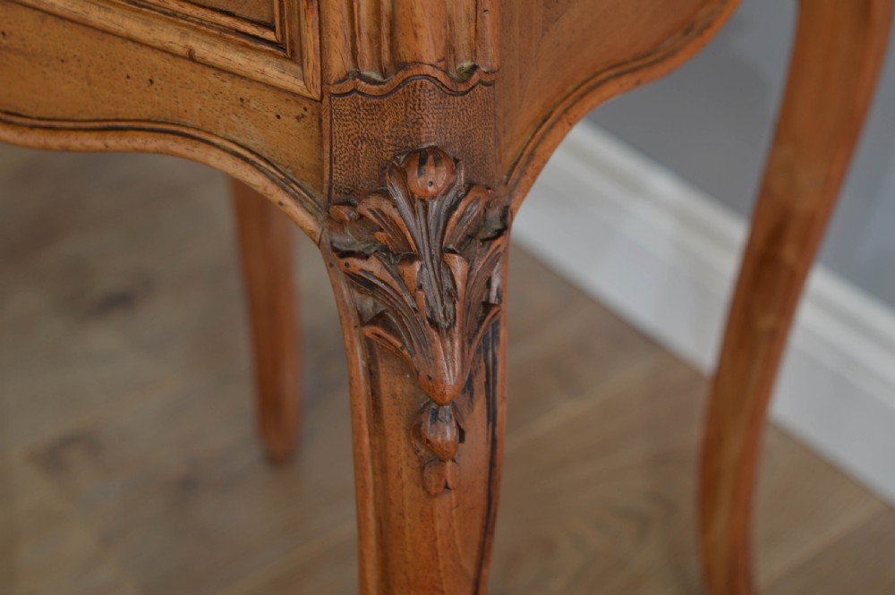 antique pair of French marble top bedside cabinets  View IV