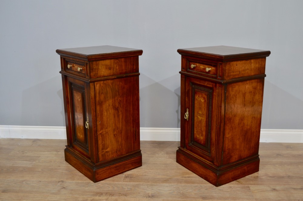 Antique pair of pedestal cabinets attributed to Edwards and Roberts  View III