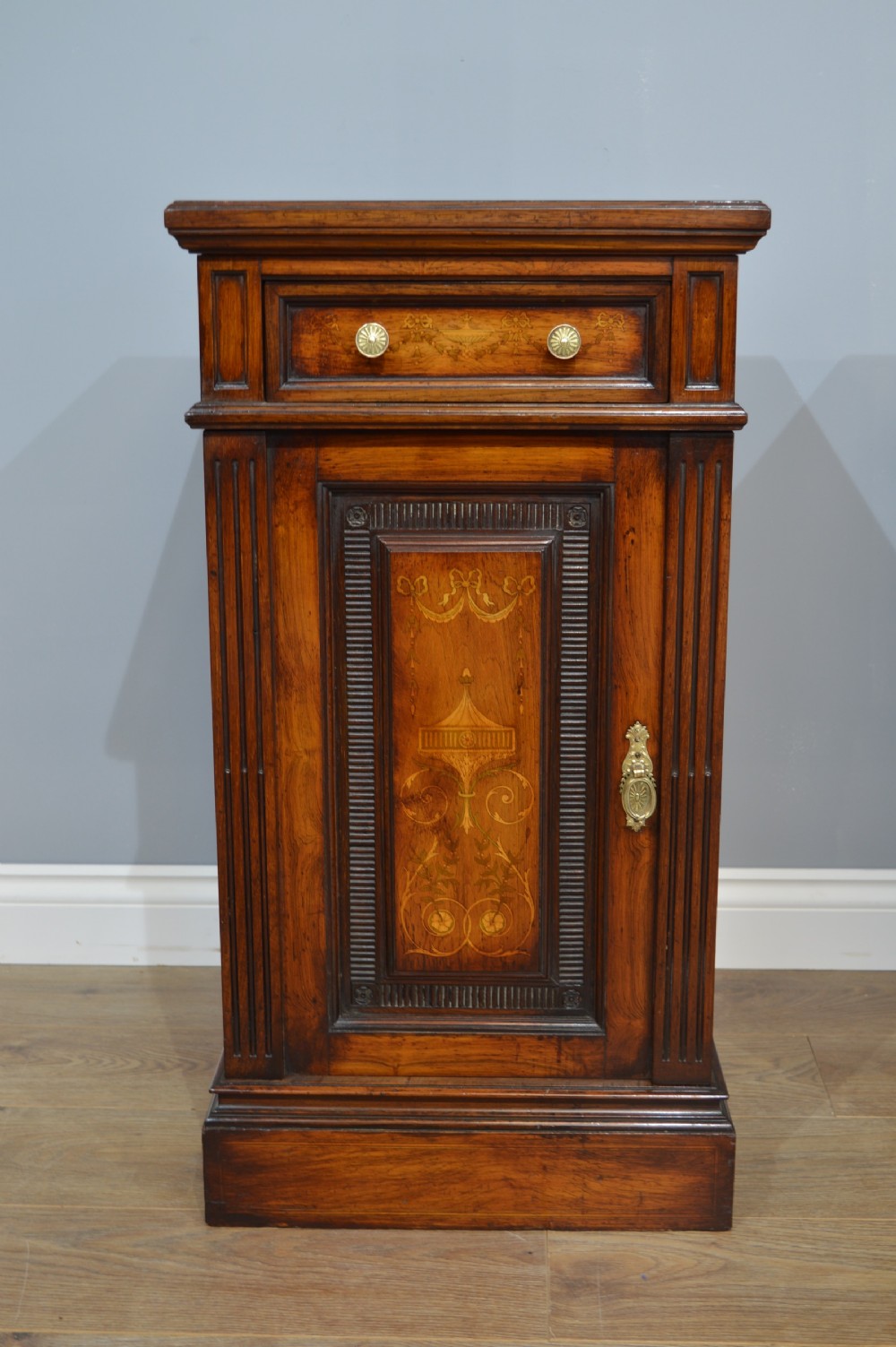 Antique pair of pedestal cabinets attributed to Edwards and Roberts  View V
