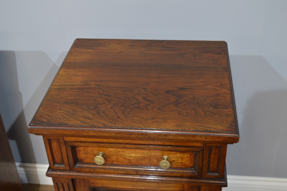 Antique pair of pedestal cabinets attributed to Edwards and Roberts  View IX