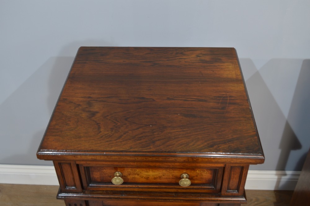 Antique pair of pedestal cabinets attributed to Edwards and Roberts  View X