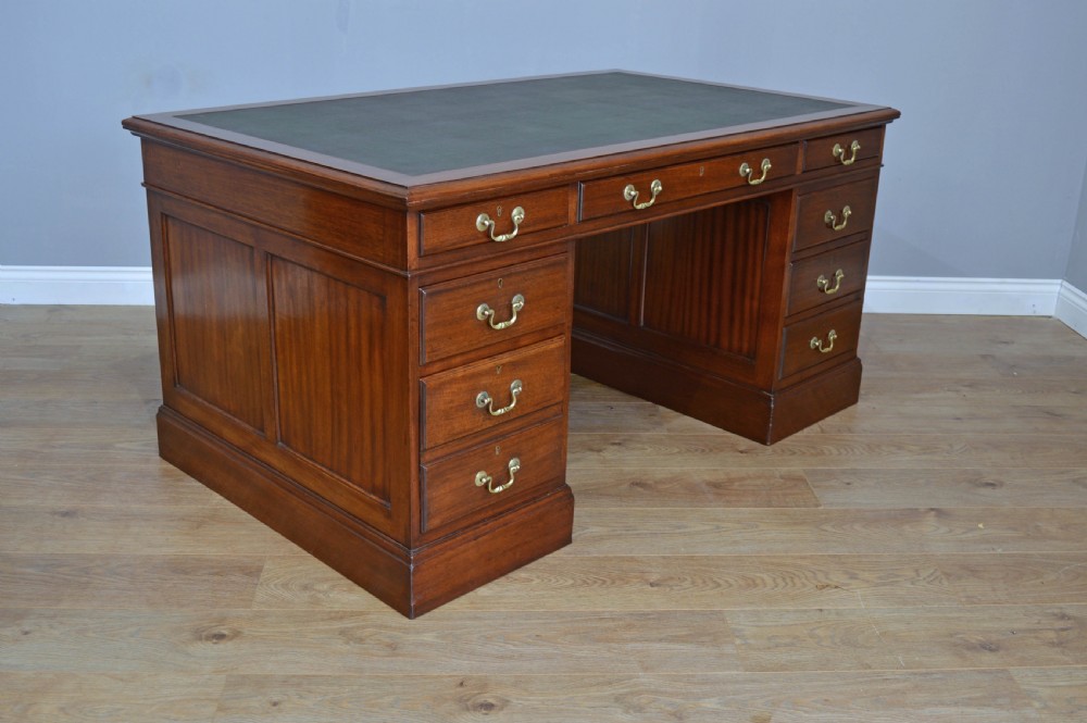 Antique Edwardian pedestal desk  View II