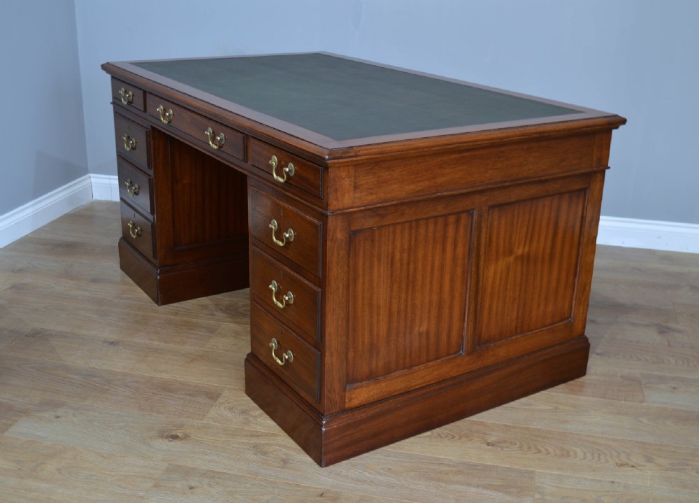 Antique Edwardian pedestal desk  View III
