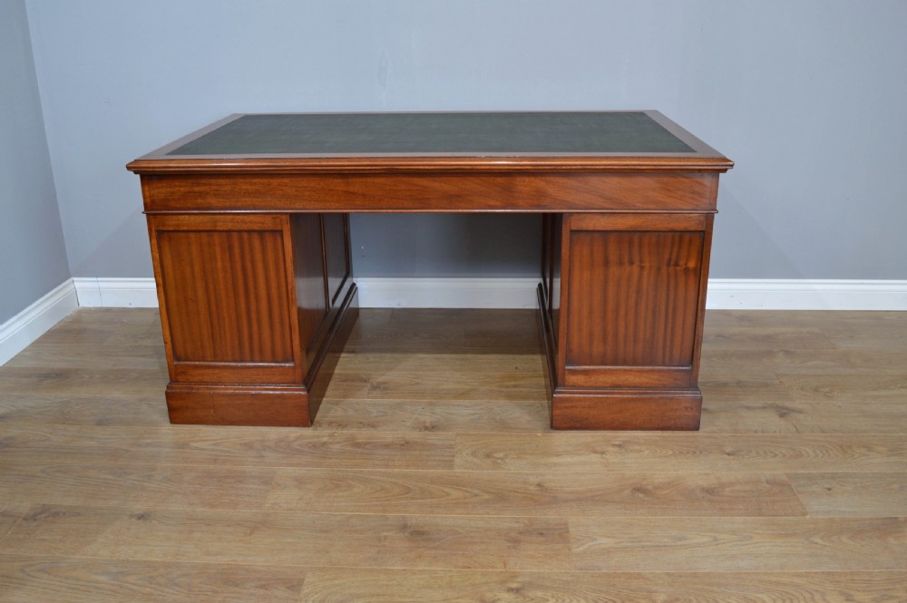 Antique Edwardian pedestal desk  View IV