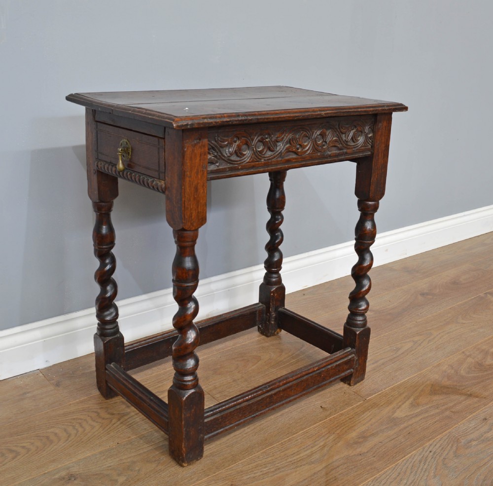 18th century carved oak side table 