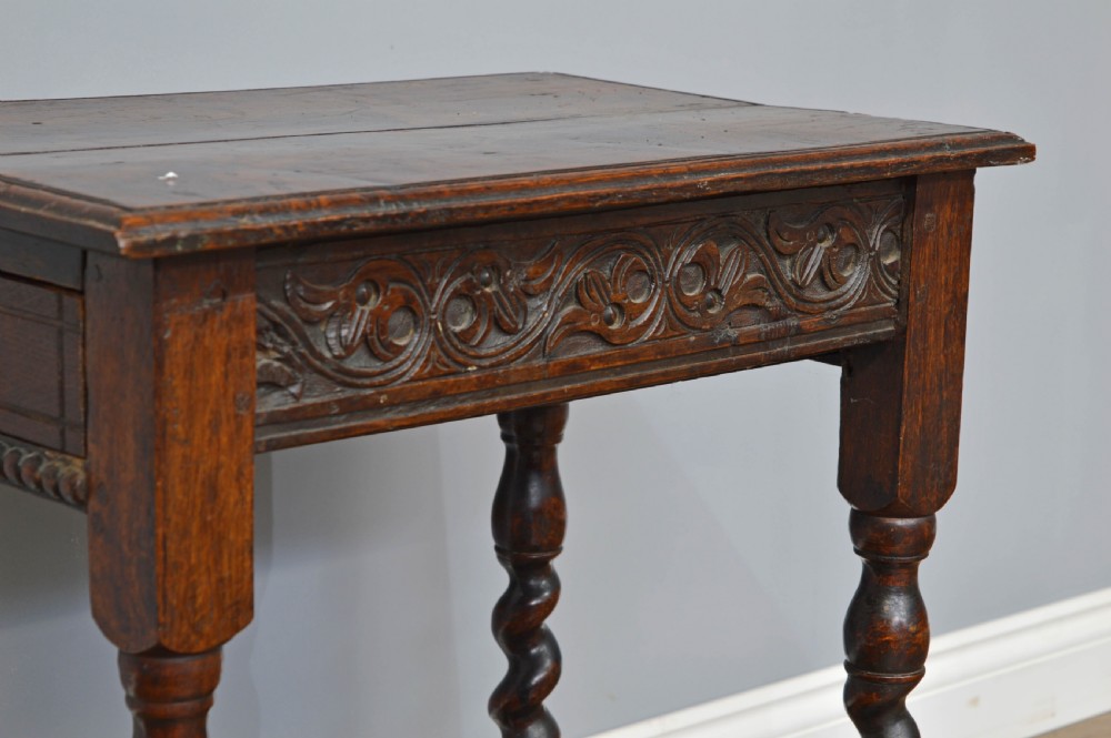 18th century carved oak side table  View III