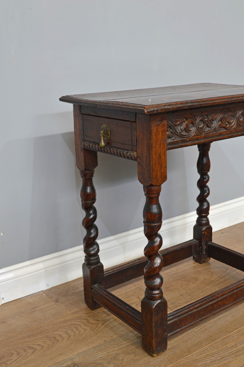 18th century carved oak side table  View IV