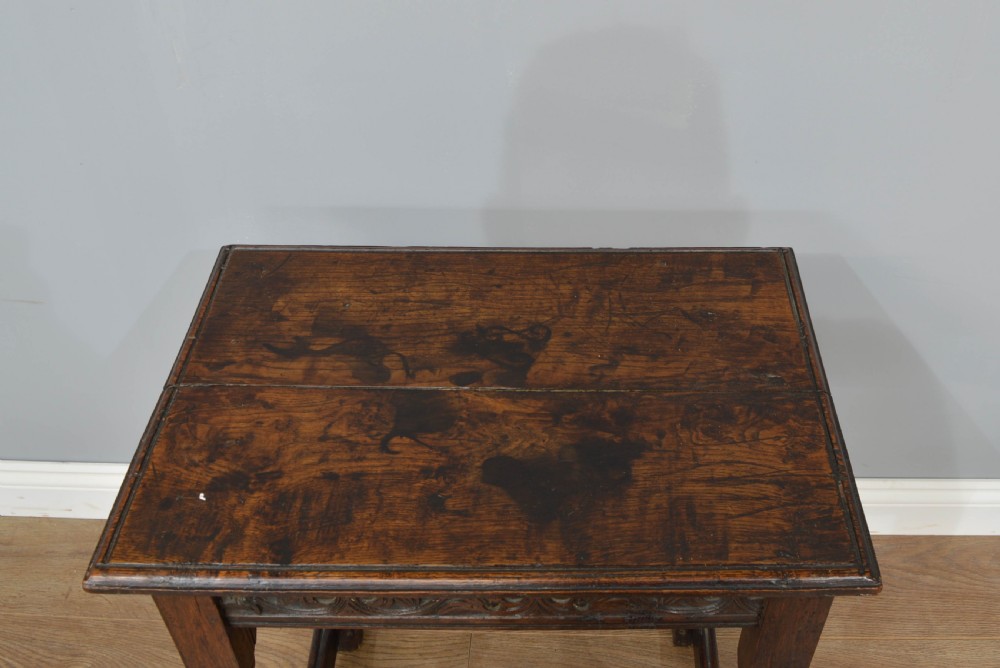 18th century carved oak side table  View V