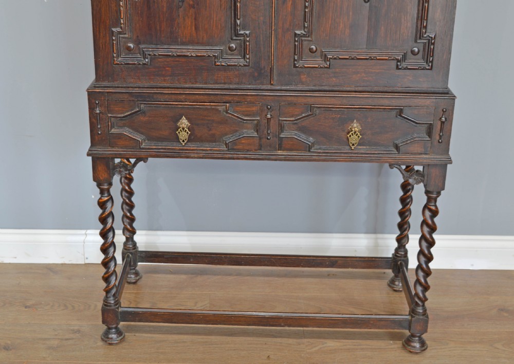 Jacobean style oak cupboard on stand  View IV