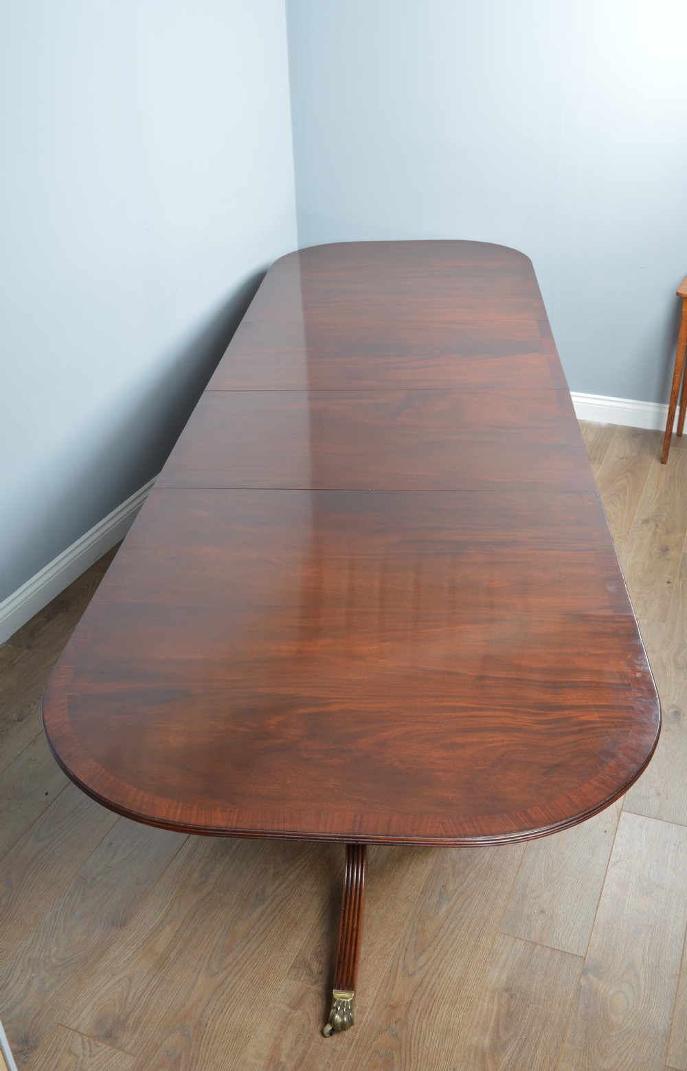 Regency mahogany twin pillar 12 seat dining table  