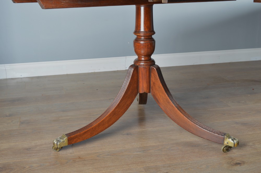 Regency mahogany twin pillar 12 seat dining table   View III