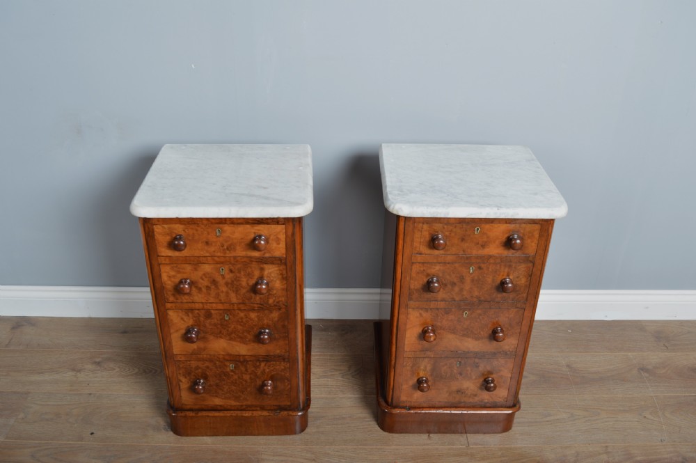 pair of Victorian walnut bedside cabinets  View VI