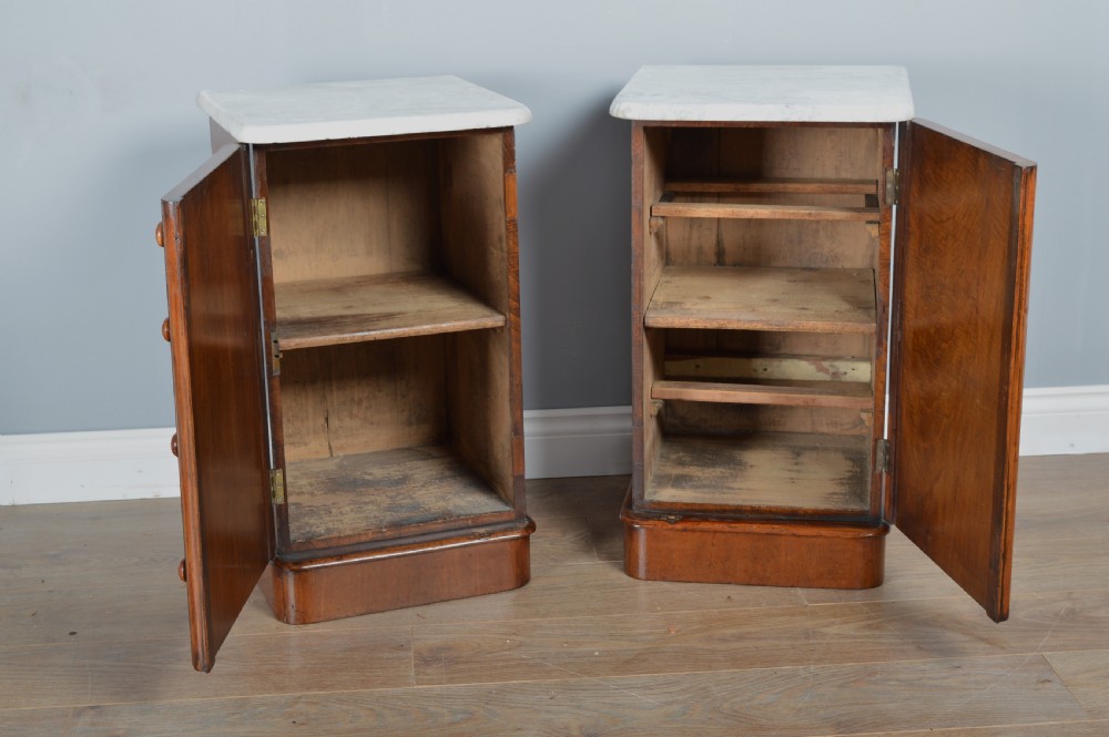 pair of Victorian walnut bedside cabinets  View IX