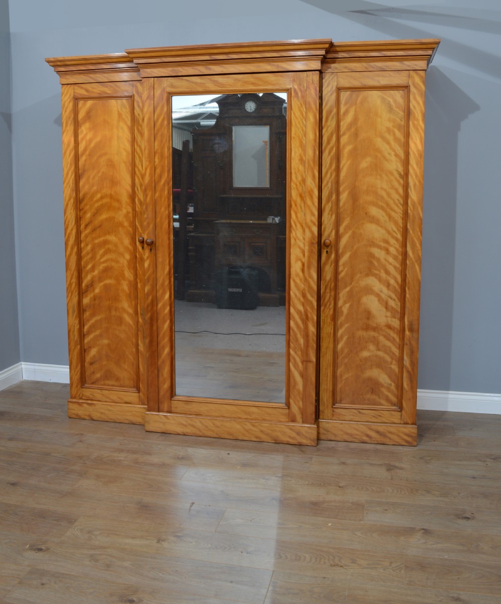 Antique Victorian breakfront triple wardrobe by Heal & son London 