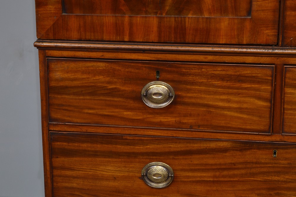 Georgian mahogany linen press  View V
