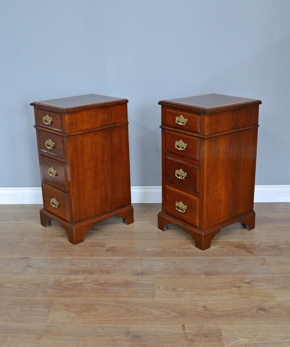 pair of Victorian walnut bedside chests of drawers  View III