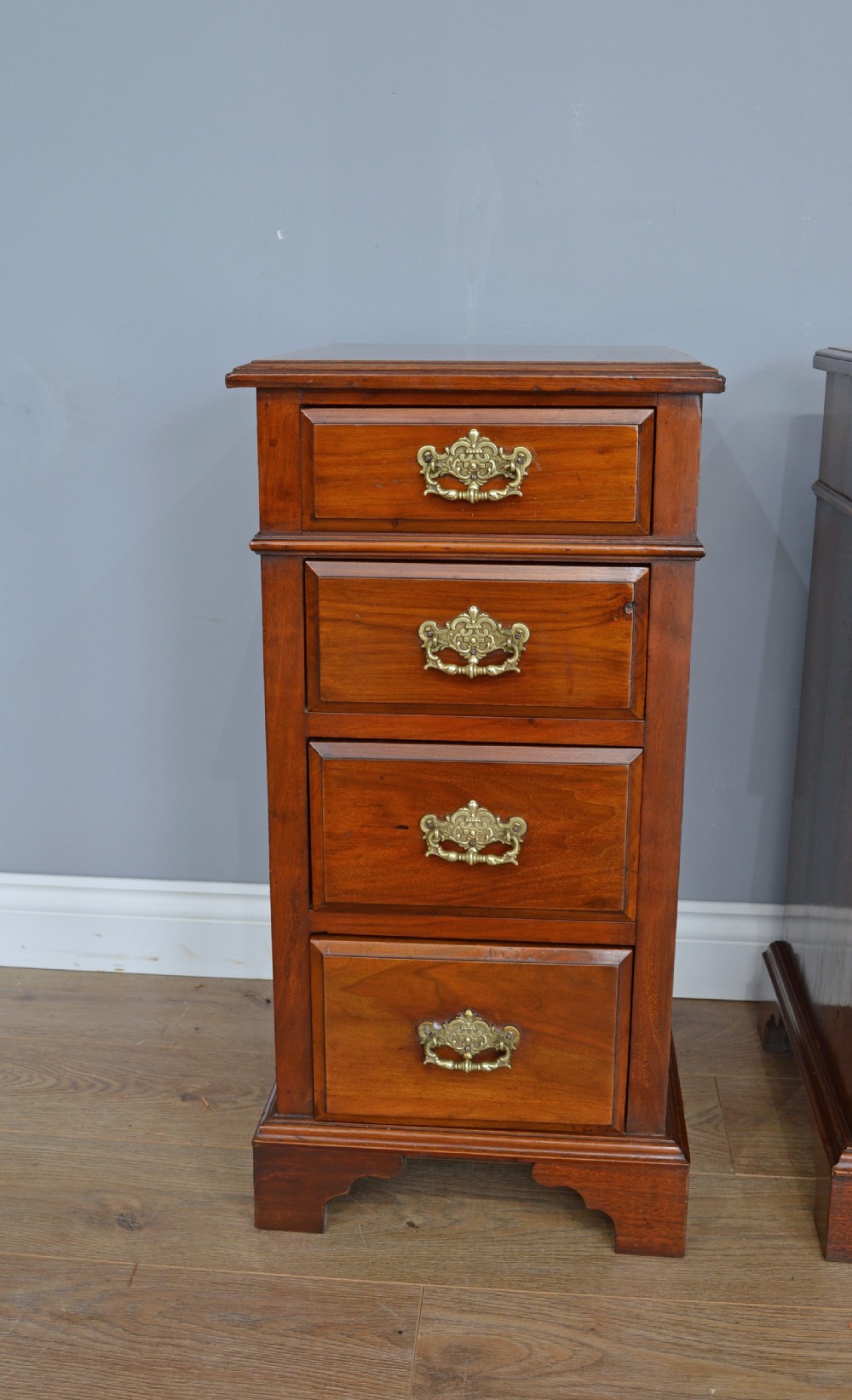 pair of Victorian walnut bedside chests of drawers  View V