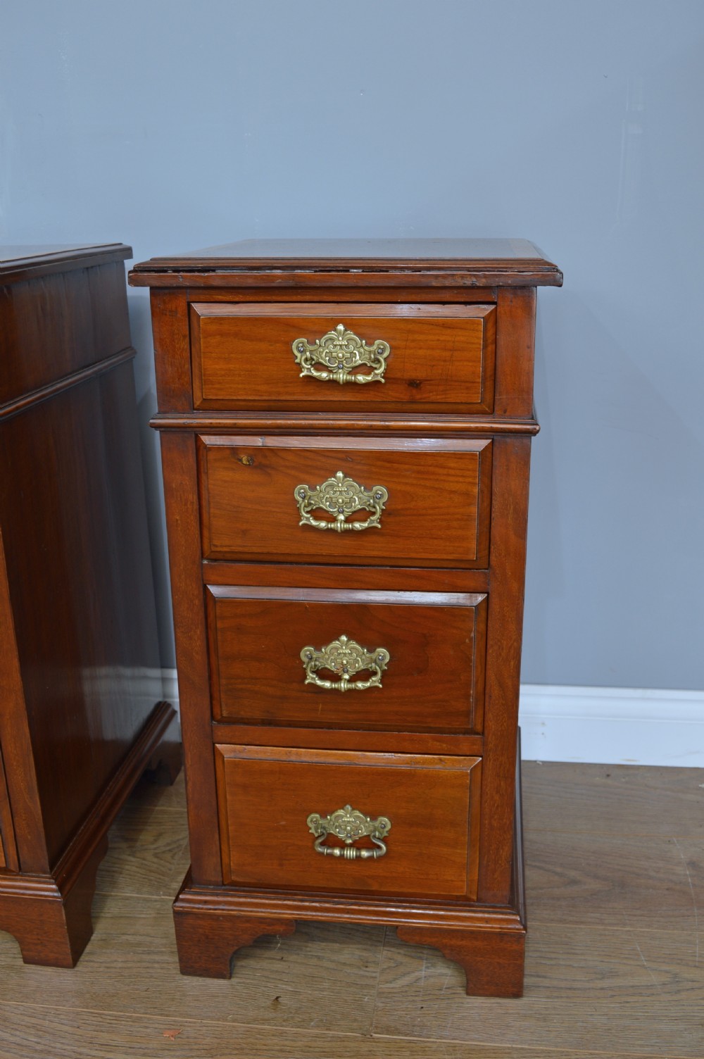 pair of Victorian walnut bedside chests of drawers  View VI