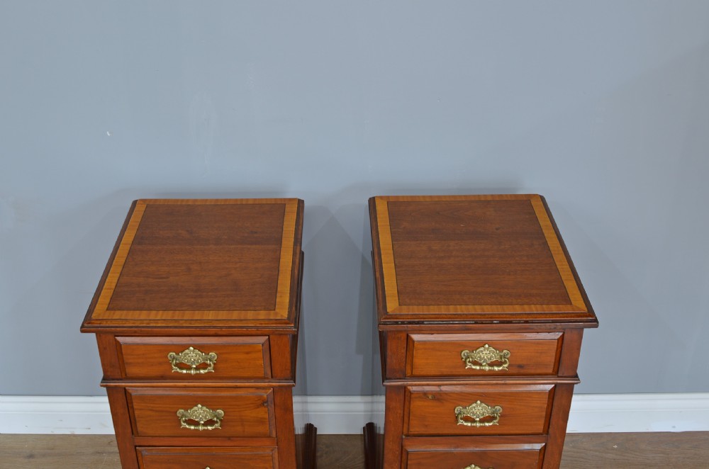 pair of Victorian walnut bedside chests of drawers  View VII