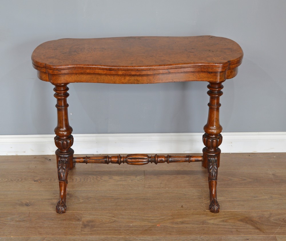 Victorian walnut card table  View II