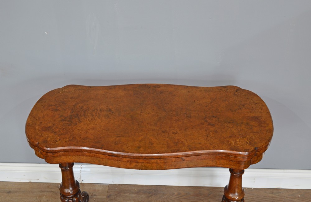 Victorian walnut card table  View III