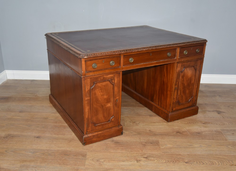 Victorian mahogany partners desk  View II