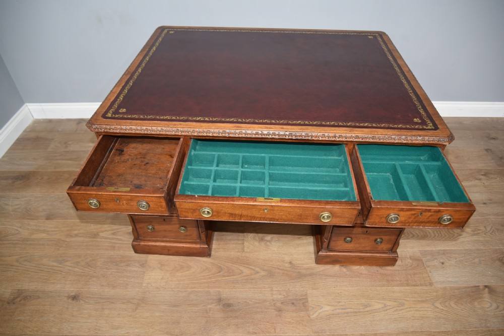 Victorian mahogany partners desk  View IV
