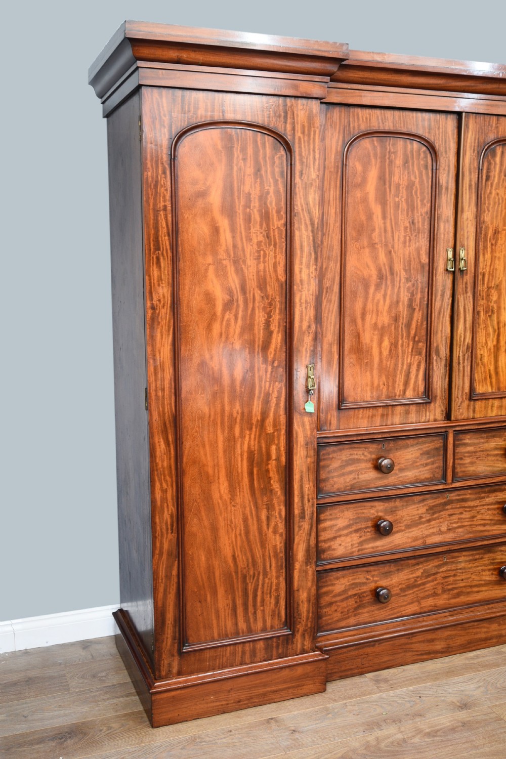 Victorian mahogany 4 door compactum wardrobe  View II