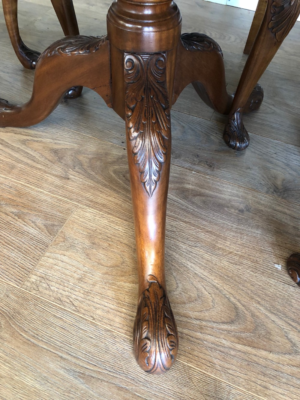 Walnut Queen Anne style dining table and 8 chairs  View VII