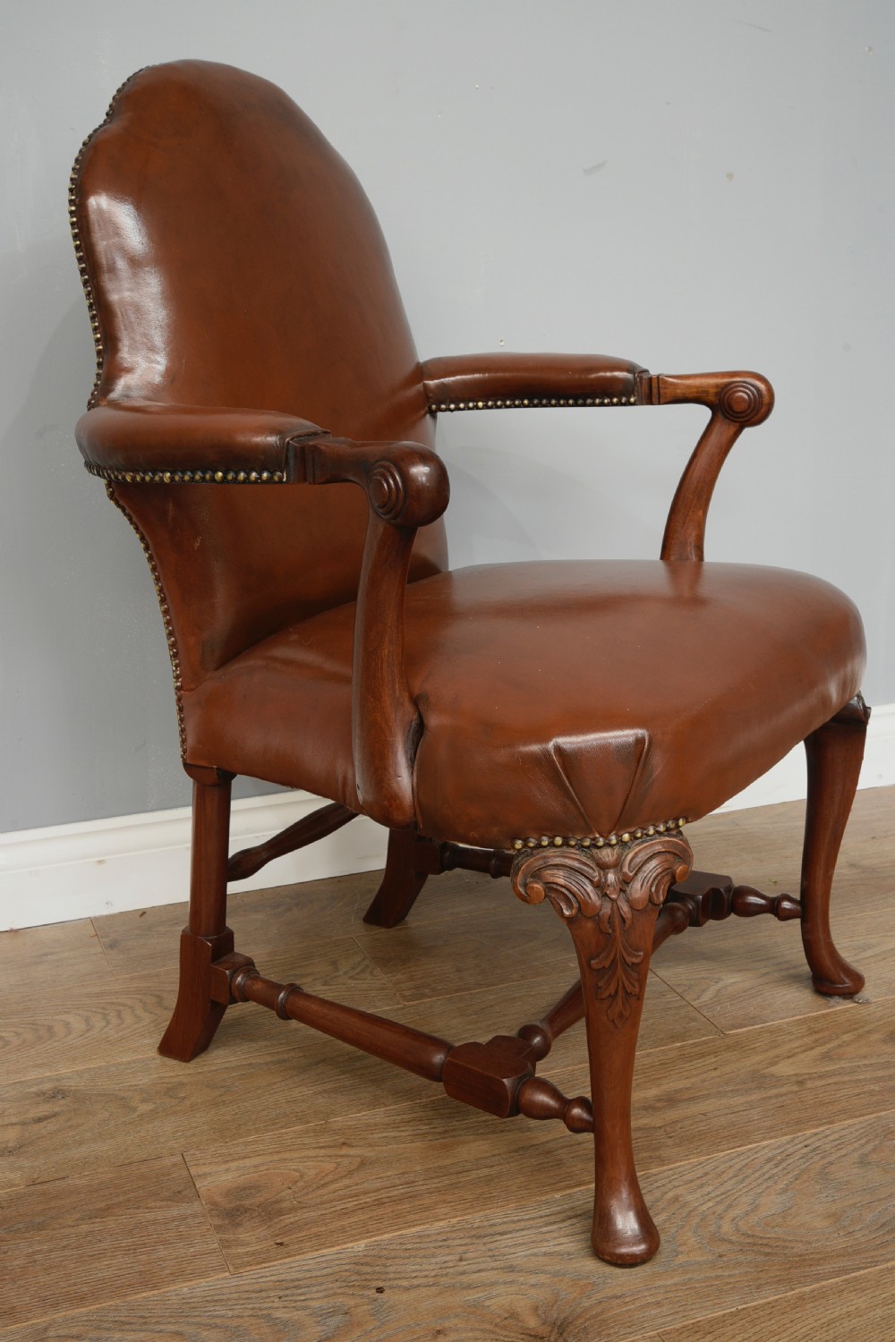 Antique leather desk chair  View II