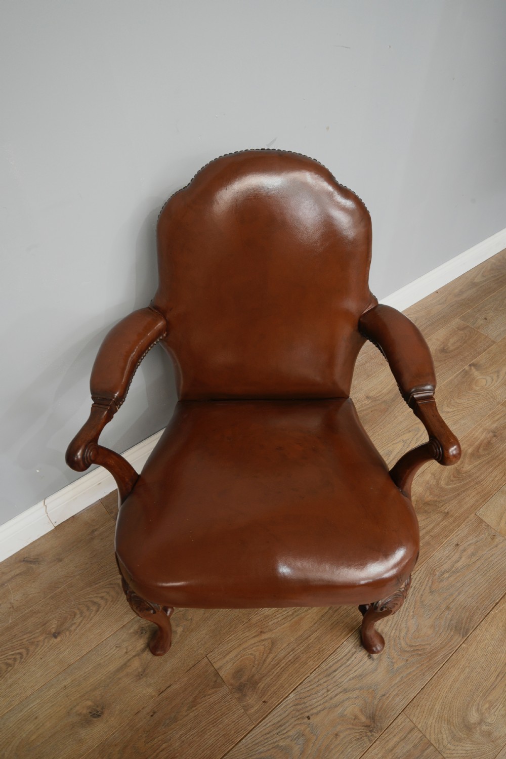 Antique leather desk chair  View III