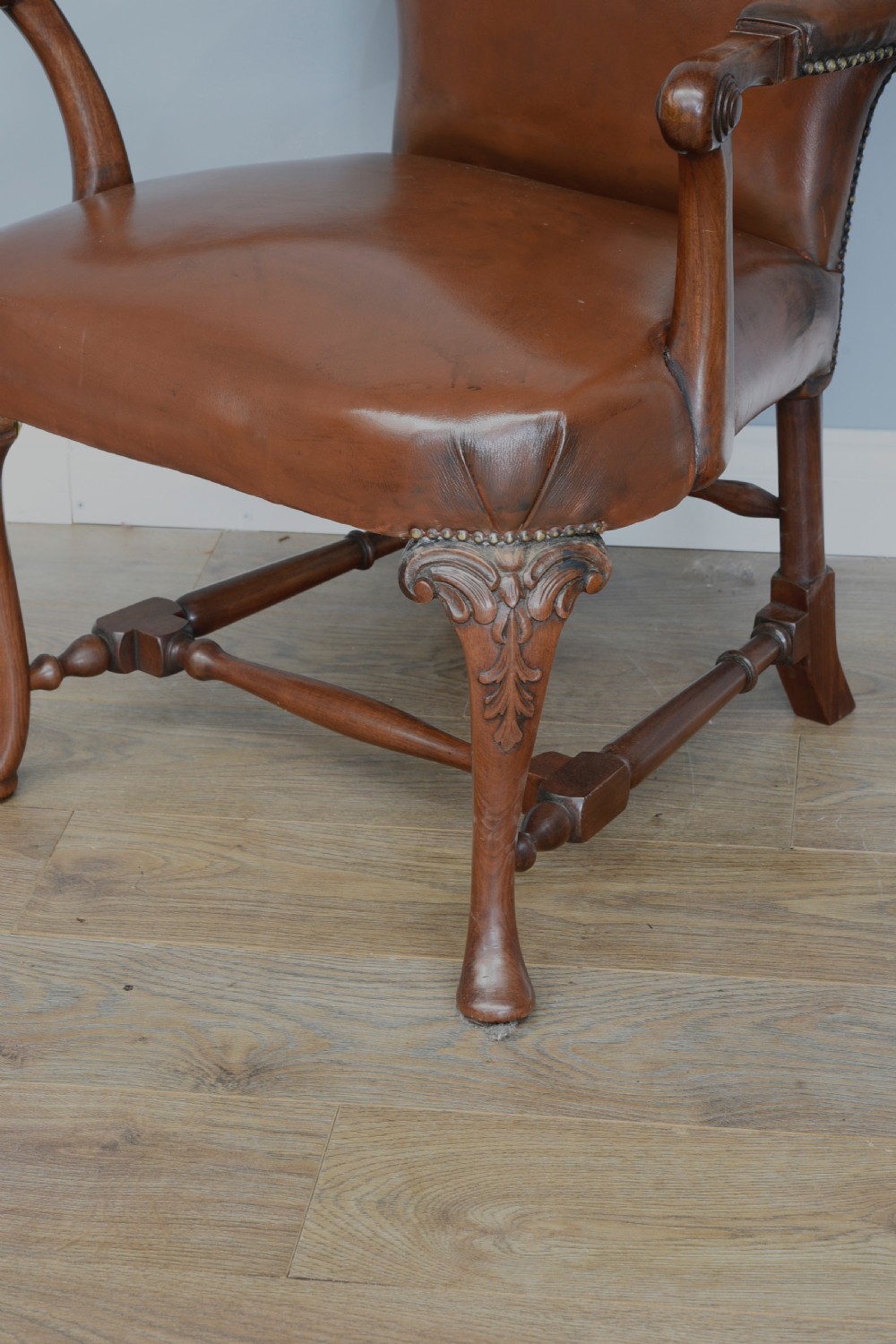 Antique leather desk chair  View V