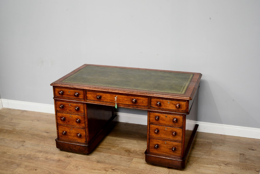 Victorian mahogany pedestal desk  View V