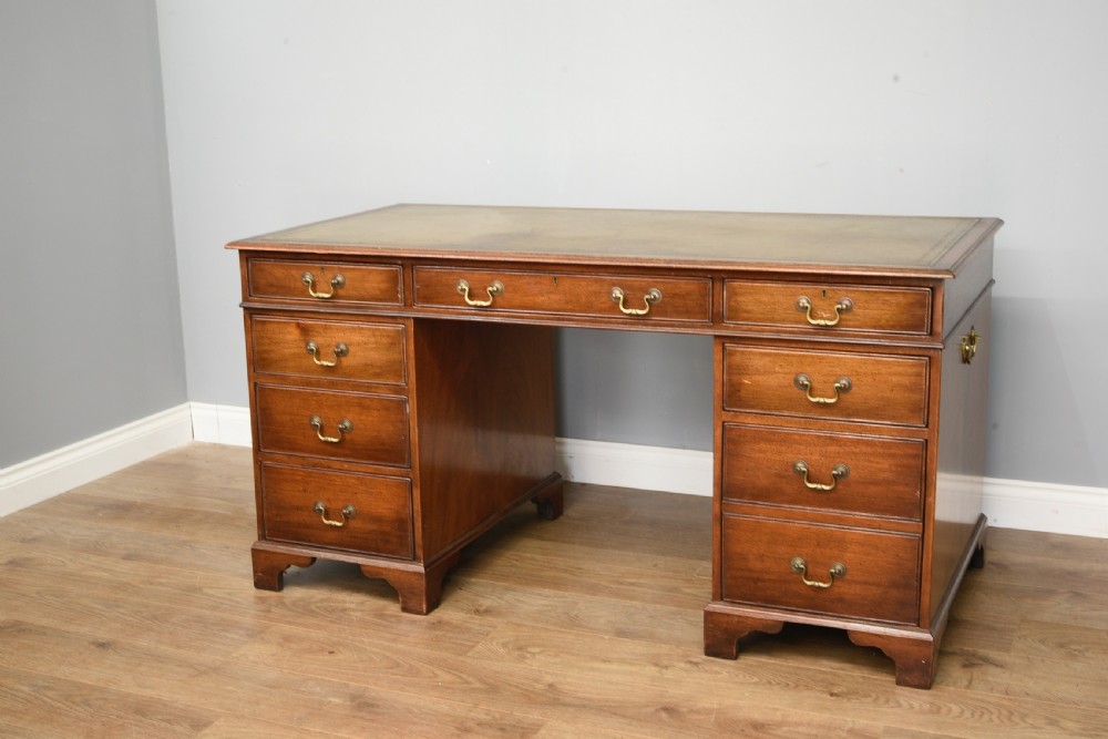mahogany pedestal desk 