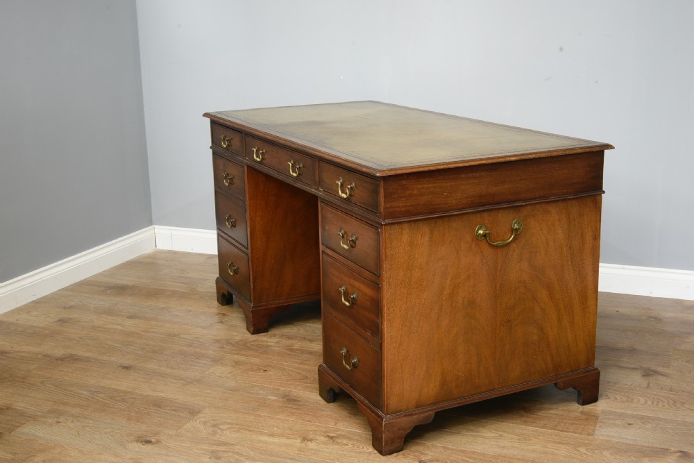 mahogany pedestal desk  View II