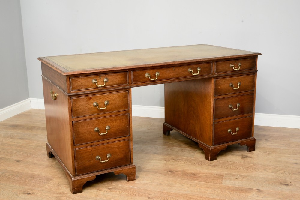mahogany pedestal desk  View III