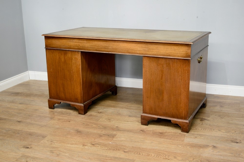 mahogany pedestal desk  View V