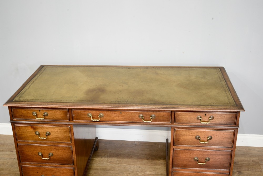 mahogany pedestal desk  View VI