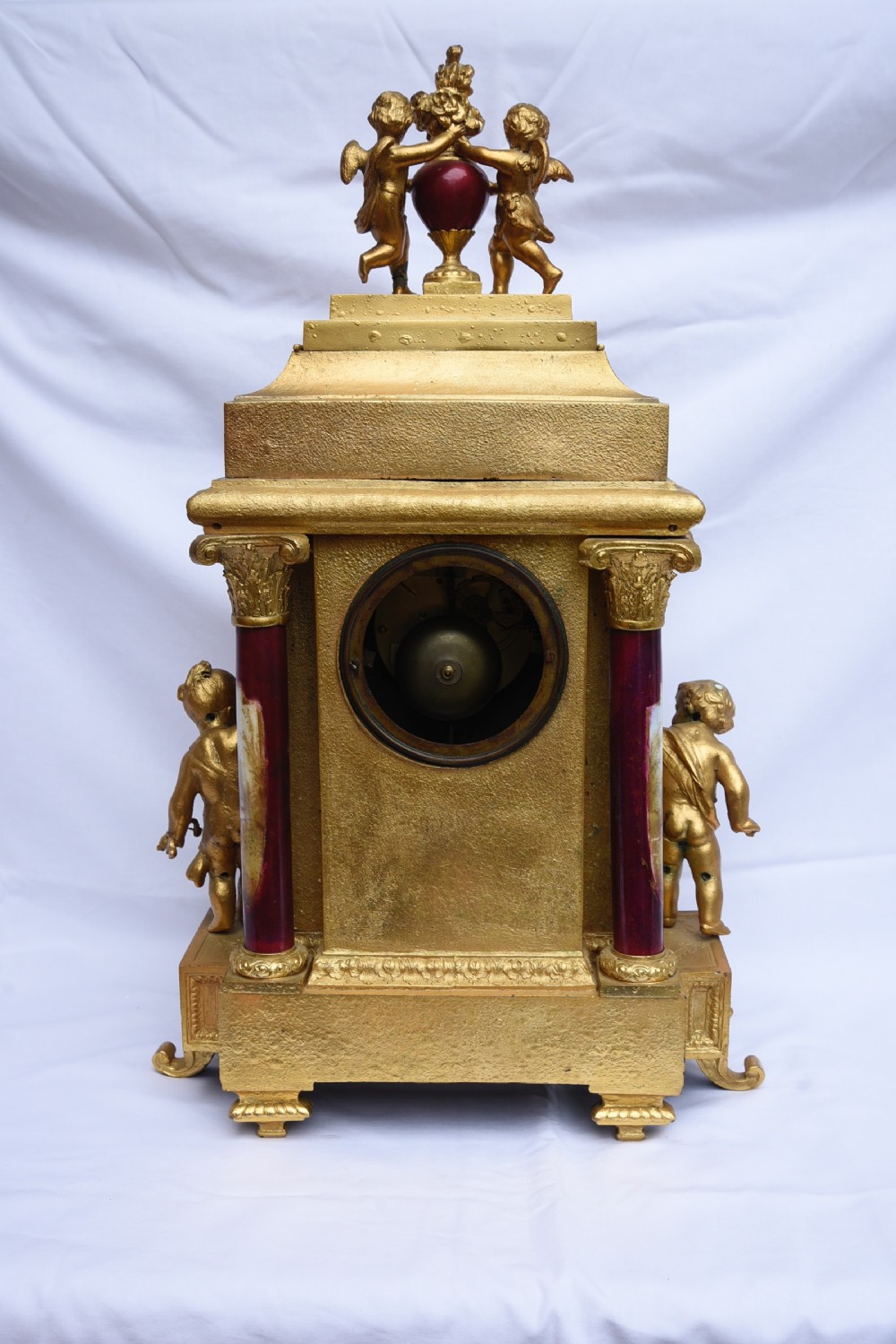 French gilt and sevres porcelain mantle clock  View VII