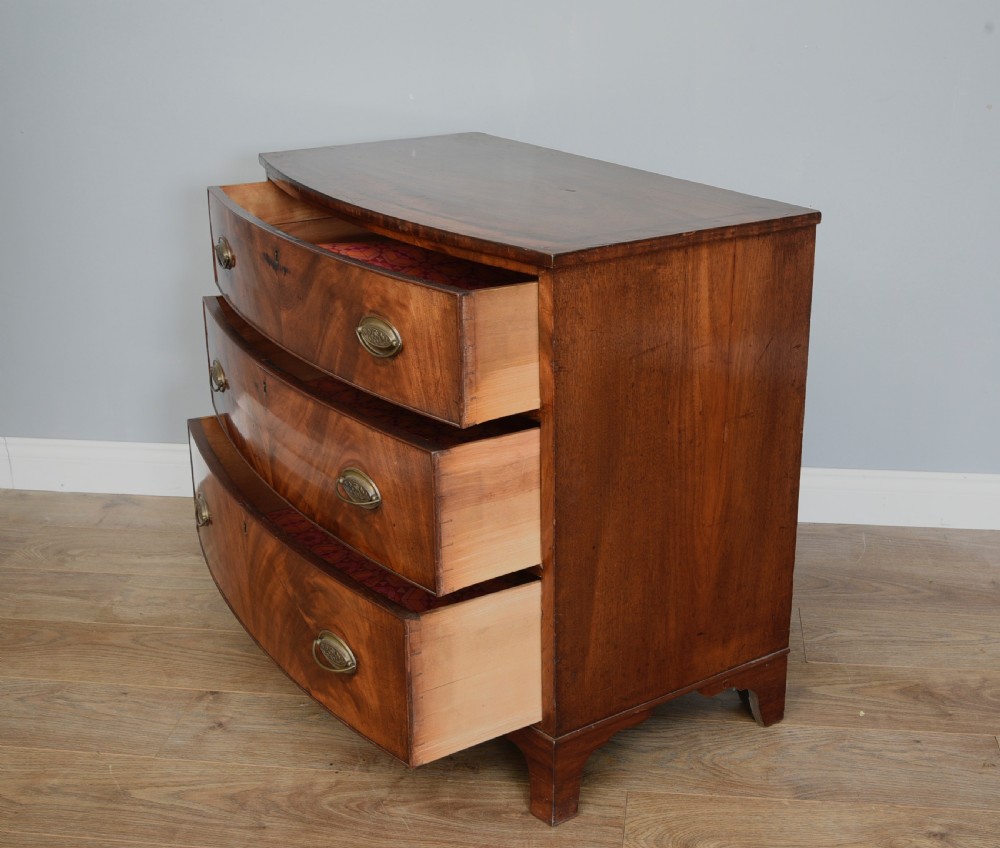 Georgian mahogany bow front chest of drawers  View III