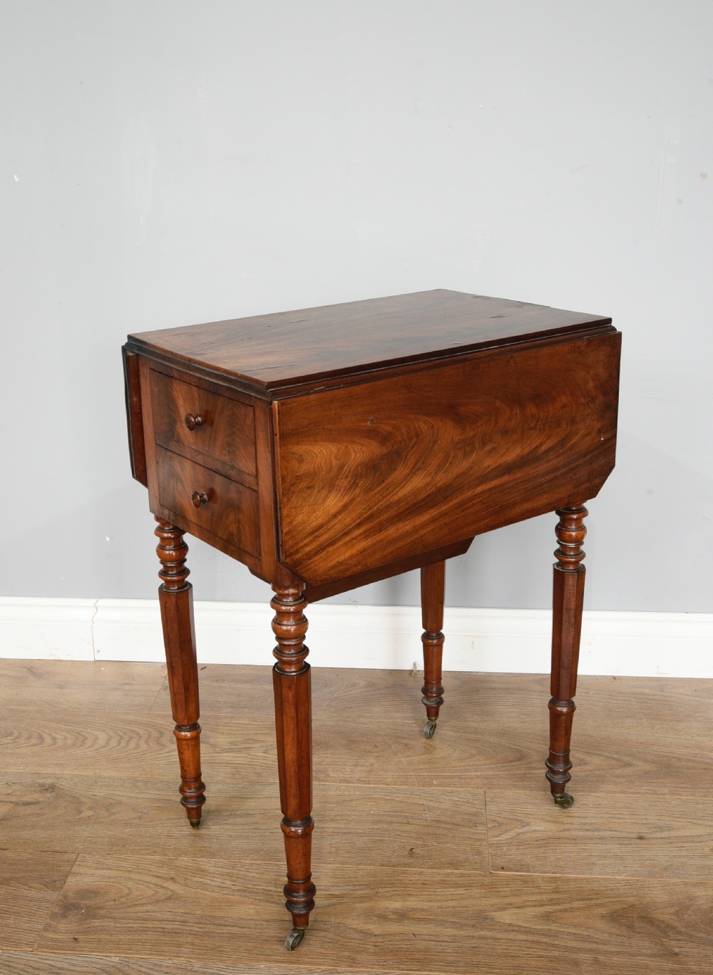 mid 19th century mahogany work table by H Pinchon 