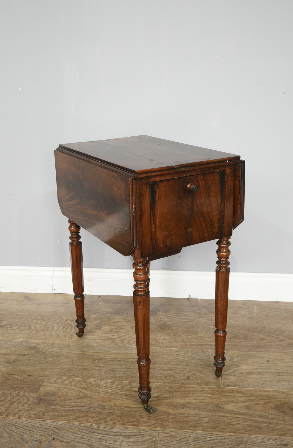 mid 19th century mahogany work table by H Pinchon  View II