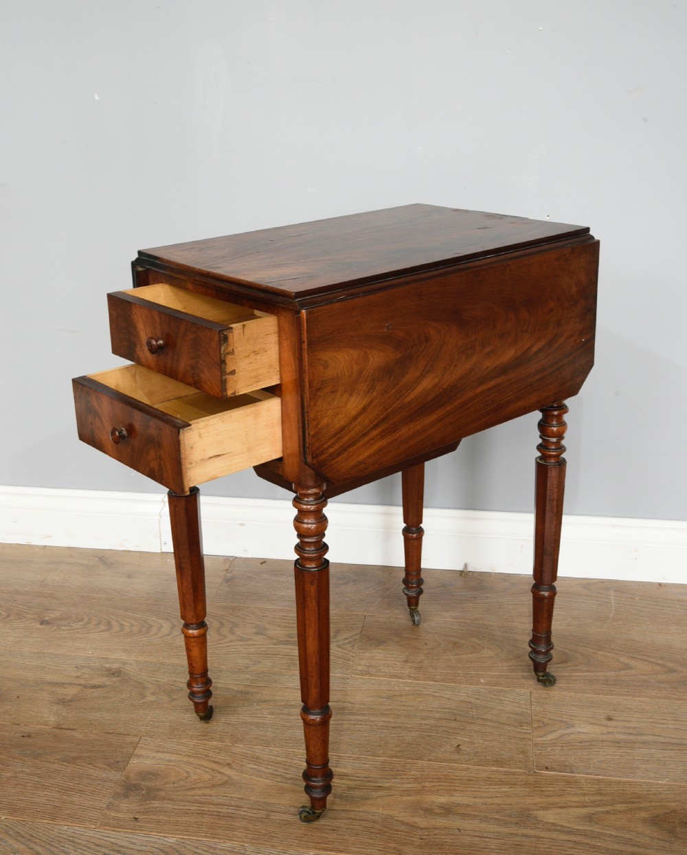 mid 19th century mahogany work table by H Pinchon  View IV