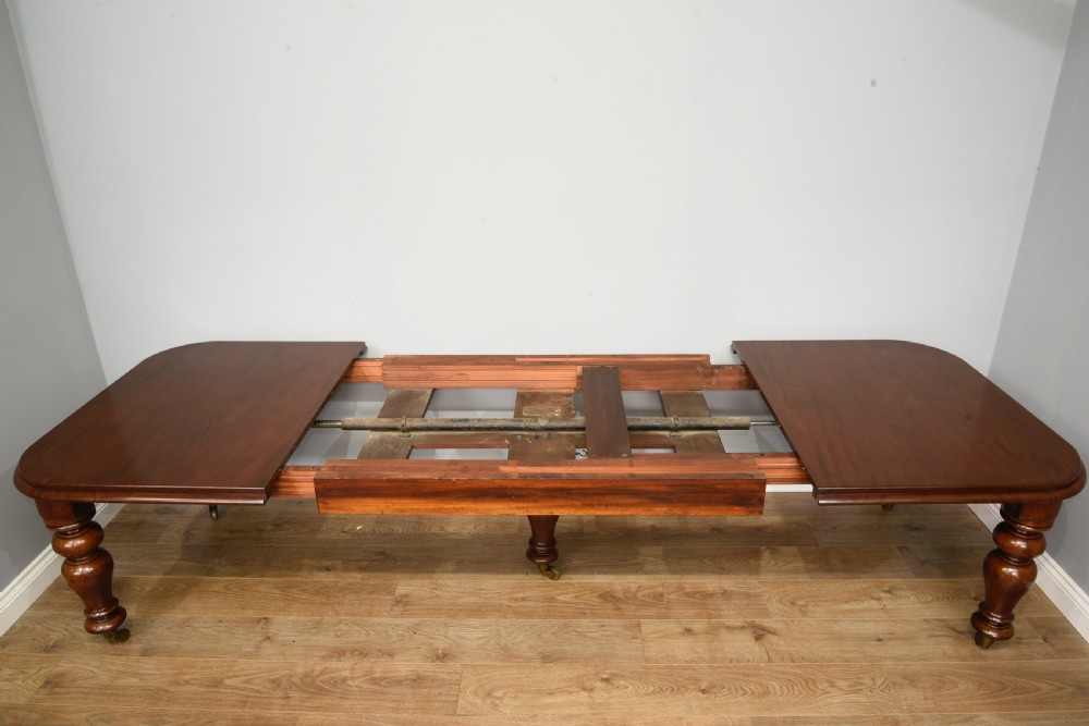 Victorian mahogany three leaf 12 seat dining table  View V
