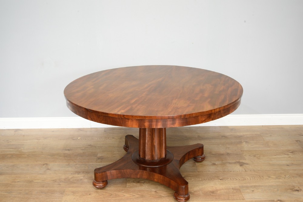 Victorian round mahogany dining table  View II