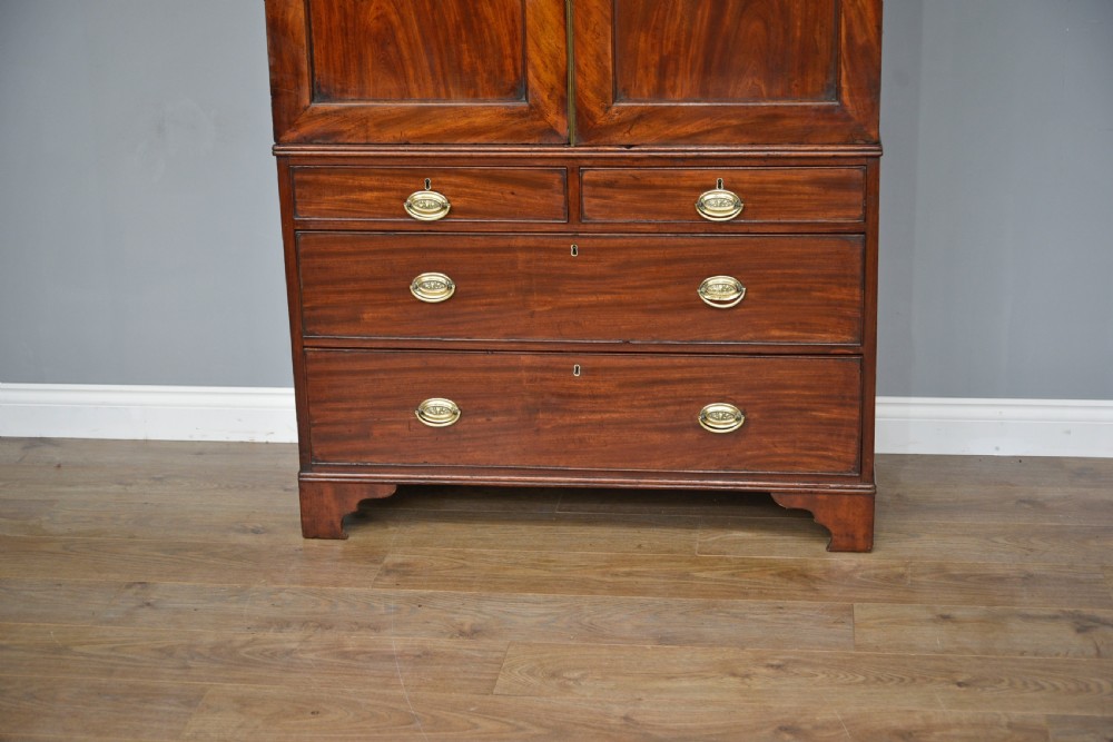 Georgian mahogany linen press  View V