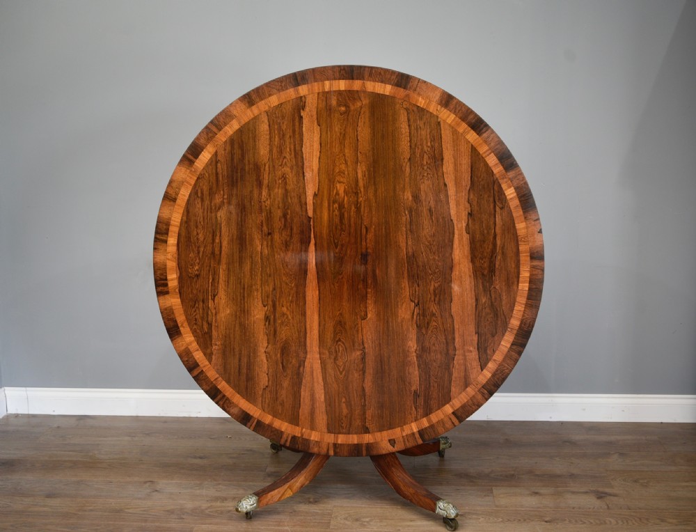 Regency rosewood circular dining table  View II